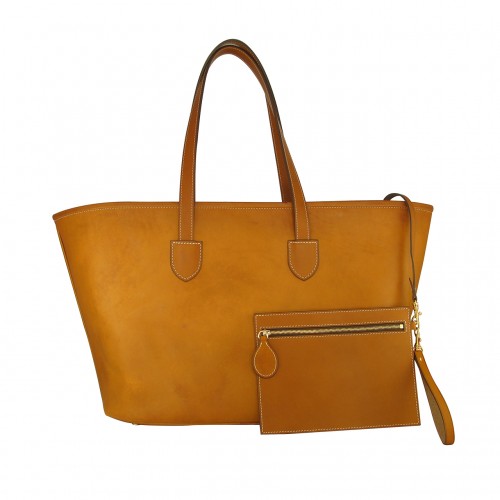 Large leather cabas tote bag