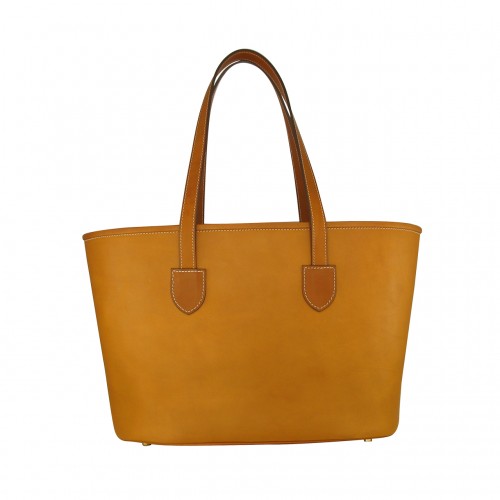 Small leather cabas tote bag